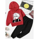 Uygun Tarz Çocuk Killua Zoldyck Eşofman Takımı - 3 - 4 Yaş - Kırmızı