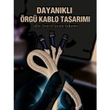 uygun USB 3'ü 1 Arada Şarj Kablosu 240W PD Destekli Çoklu Şarj Kablosu popüler