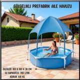 Uyguna-Yakala 183 X 183 X 38 Cm Gölgelikli Prefabrik Aile Havuzu-Uzl.093