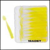 Uyguna-Yakala 1G 50Mm -10 Adet Silikon Kurt Yem - Karides Kokulu- Fluo Yeşil-1015-Flu
