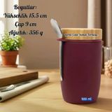 Uyguna-Yakala 500 Ml Bordo Çelik Yemek Termosu-Erm.205