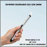Uyguna-Yakala Gri/Mermer Doldurulabilir Gazlı Uzun Çakmak-Ykt.277