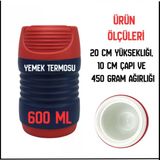 Uyguna-Yakala Isı Yalıtımlı Kırmızı/Lacivert Cam Yemek Termosu-Erm.260