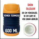Uyguna-Yakala Isı Yalıtımlı Sarı/Lacivert Cam Yemek Termosu-Erm.261