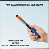 Uyguna-Yakala Mavi Doldurulabilir Gazlı Uzun Çakmak-Ykt.275