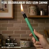 Uyguna-Yakala Yeşil Doldurulabilir Gazlı Uzun Çakmak-Ykt.271