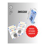 UygunKart İngilizce Google Yorum kartı - NFC ve Qr (Kare) Kodlu-Yorum Sayınızı Arttırır.