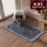 Uygur Home Xl - Gri Büyük Pati Baskılı Petek Dokulu Kedi Kumu Yakalama Paspası - 60X80 cm