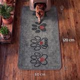Uygur Home Xxl - Gri Patiler Temalı Petek Dokulu Kedi Kumu Yakalama Paspası - 60X120 cm