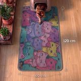 Uygur Home XXL Pembe Chibi Kediler Temalı Kedi Kumu Yakalama Paspası 60X120 cm Plastik Materyal