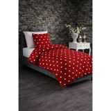 UYGURİYE Tek Kişilik Nevresim Takımı Yorgan Kılıfı %70 Pamuklu Kalp Desen + Lastikli Çarşaf+ Yastık Kılıfı - 160 x 120 cm