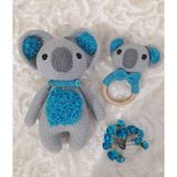 Uyku Arkadaşı Koala ve Çıngırak Takımı Amigurumi Organik Oyuncak