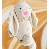 Uyku Arkadaşım Papyonlu Uzun Kulak Bunny Peluş Tavşan Bej