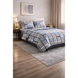 Uyku Life Uykulife Gri Urban Line Desen Modern Tek Kişilik Nevresim Seti - Antrasit - Gri - 160 x 220 cm