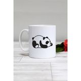 Uykucu Panda Kupa Bardak Beyaz - 1 Adet - 300 ml