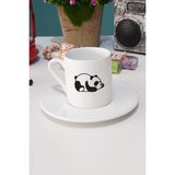 Uykucu Panda Türk Kahvesi Fincanı Beyaz - 1 Adet - 70 ml