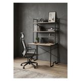 UYKULA Demonte Raflı Çalışma Masası 90x60 cm- Modern Bilgisayar Masası Kitaplıklı Metal Ayaklı Home Office Masa