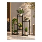 UYKULA Modern Metal 6 Raflı Bitki Standı – Dekoratif Saksılık Raf, Balkon & Salon Çiçeklik Standı