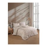 uykulife home collection UYKULİFE BEJ ÇİÇEK TEK KİŞİLİK LASTİKLİ ÇARŞAFLI NEVRESİM TAKIMI