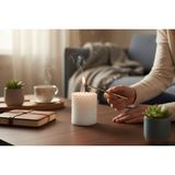 Uykumanya İnci Serisi Dekoratif Mum, 100% Doğal Soya Wax, Beyaz, 7.5 cm Yükseklik, 6 cm Çap, 178 gr