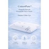 Uykuva Cottonpure™ Organik Pamuk Ortopedik Visco Yastık 60X40X13 cm Hassas Ciltler Için - 60 x 40 x 13 cm - Beyaz