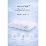 Uykuva Form Cottonpure™ Organik Pamuk Ortopedik Visco Yastık 60x40x13 Cm Hassas Ciltler İçin Beyaz