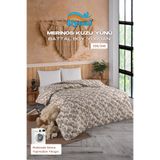 UYSAL %100 PAMUK KUZU BASKILI BATTAL BOY MERİNOS KUZU YÜNÜ YORGAN 220x240 V1