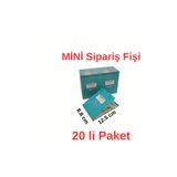 UYSAL A6 Otokopili (MİNİ-CEP TİPİ) Sipariş Adisyon Fişi- Garson(20 Lİ PAKET) Numaralı