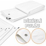 Uysal Hırdavat 5x8 (40 M²) Çadır Brandası Pvc Su Geçirmez Tente Gölgelik Kamp Brandası - Beyaz