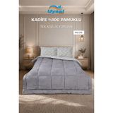 Uysal Kadife Yorgan %100 Pamuklu Gri Tek - 155 x 215 cm