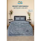 UYSAL WELSOFT AKFİL BATTAL BOY UYKU SETİ 220x240 ANTRASİT