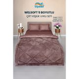UYSAL WELSOFT AKFİL ÇİFT KİŞİLİK UYKU SETİ 195x215 GÜL KURUSU