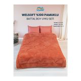 UYSAL WELSOFT AKFİL MİDYE DESEN BATTAL BOY UYKU SETİ TURUNCU 220x240