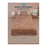 UYSAL WELSOFT AKFİL MİDYE DESEN TEK KİŞİLİK UYKU SETİ KAHVERENGİ 155x215