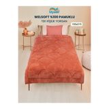 UYSAL WELSOFT AKFİL MİDYE DESEN TEK KİŞİLİK UYKU SETİ TURUNCU 155x215