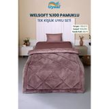 UYSAL WELSOFT AKFİL TEK KİŞİLİK UYKU SETİ 155x215 GÜL KURUSU