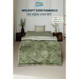 UYSAL WELSOFT AKFİL TEK KİŞİLİK UYKU SETİ 155x215 YEŞİL