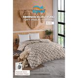 Uysal Yorgan Merinos Kuzu Yünü Yorgan %100 Pamuklu Kuzu Desenli V1 Çift Kişilik - 195 x 215 cm - Çok Renkli