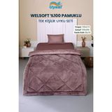 Uysal Yorgan Tek Kişilik Uyku Seti Welsoft Gül Kurusu Renkli Yorgan 155x215 cm Düz Desen