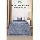 Uysal Yorgan Uysal Tek Kişilik Uyku Seti Welsoft Kumaş 155x215 cm Düz Desenli Antrasit Renkli