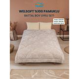 Uysal Yorgan Welsoft Akfil Midye Desen Battal Boy Uyku Seti - Bej