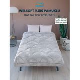 Uysal Yorgan Welsoft Akfil Midye Desen Battal Boy Uyku Seti - Gri