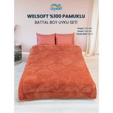 Uysal Yorgan Welsoft Akfil Midye Desen Battal Boy Uyku Seti - Turuncu