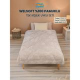 Uysal Yorgan Welsoft Akfil Midye Desen Tek Kişilik Uyku Seti - Bej