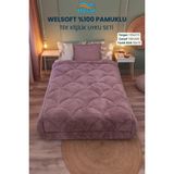 Uysal Yorgan Welsoft Akfil Midye Desen Tek Kişilik Uyku Seti - Gül Kurusu