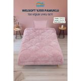 Uysal Yorgan Welsoft Akfil Midye Desen Tek Kişilik Uyku Seti - Pudra