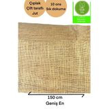 UYSALLAR SUNİ DERİ Natural Hasır Jüt Kumaş, Dekoratif Taba Rengi Jut 100x150 Plaka Ev Tekstili, Sık Dokuma Jut