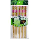 Uyt Life 5 Çift Doğal Bambu Chopstick Seti / Çiçek Desenli Uzak Doğu Yemek Çubuğu / Sushi, No - 0 - 19 lt - Çok Renkli