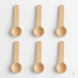 Uyt Life 6 Adet Mini Ahşap Baharat Kaşığı Seti - Doğal Kayın Ağacı Yuvarlak Uçlu Baharatlık Kaşığı, Tuz, Şeker Ölçeği - 7 cm Küçük Dekoratif Tahta Kaşık