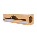 Uyt Life Bambu Streç Film Kesici ve Düzenleyici - Pratik Kesicili Alüminyum Folyo ve Yağlı Kağıt Saklama Kutusu - Mutfak Çekmece İçi Düzenleyici Organizer - 33 cm Uyumlu Ahşap Streç Kutusu